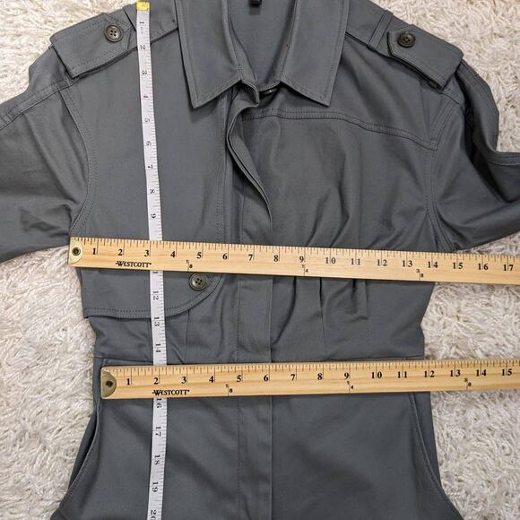 BCBGMaxAzria Long Sleeve Trench Dress Castor Grey Size XXS - Picture 10 of 16